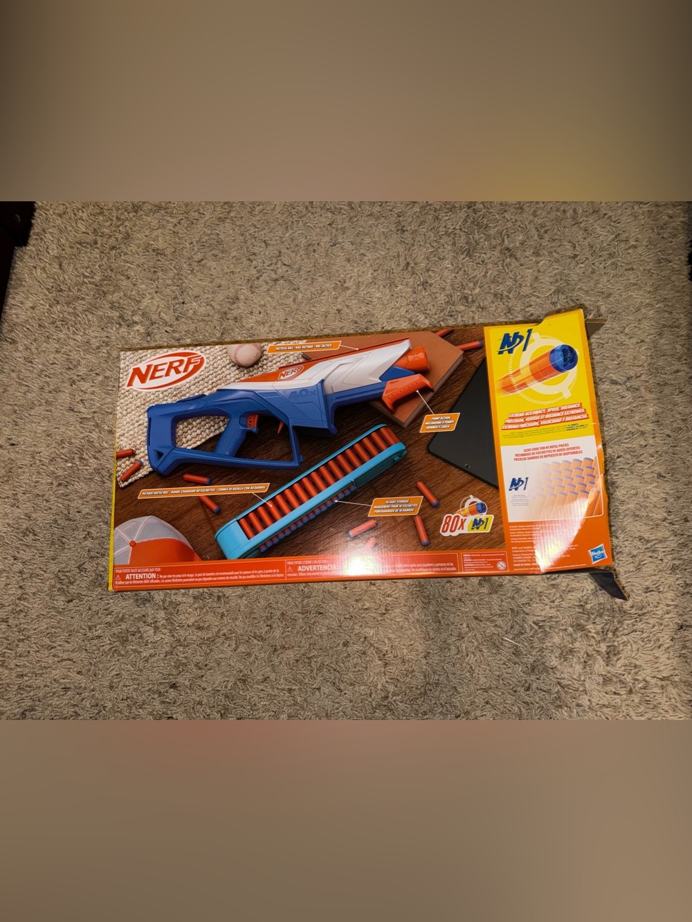 NERF Blue and Orange Foam Dart Blaster - Kids Toy